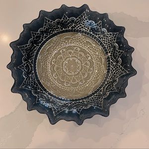 Blue and Silver Detailed Bowl